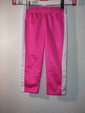 Puma Track Pants Kid's Size 2T Hot Pink White Stripe Barbiecore